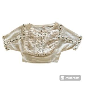Free People BRAND NEW beaded crop top XS